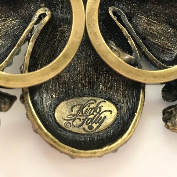 KIRKS FOLLY Bee Rhinestone Cuff Bracelet Jeweled Bee Flowers To Be or Not To Bee - Picture 8 of 16